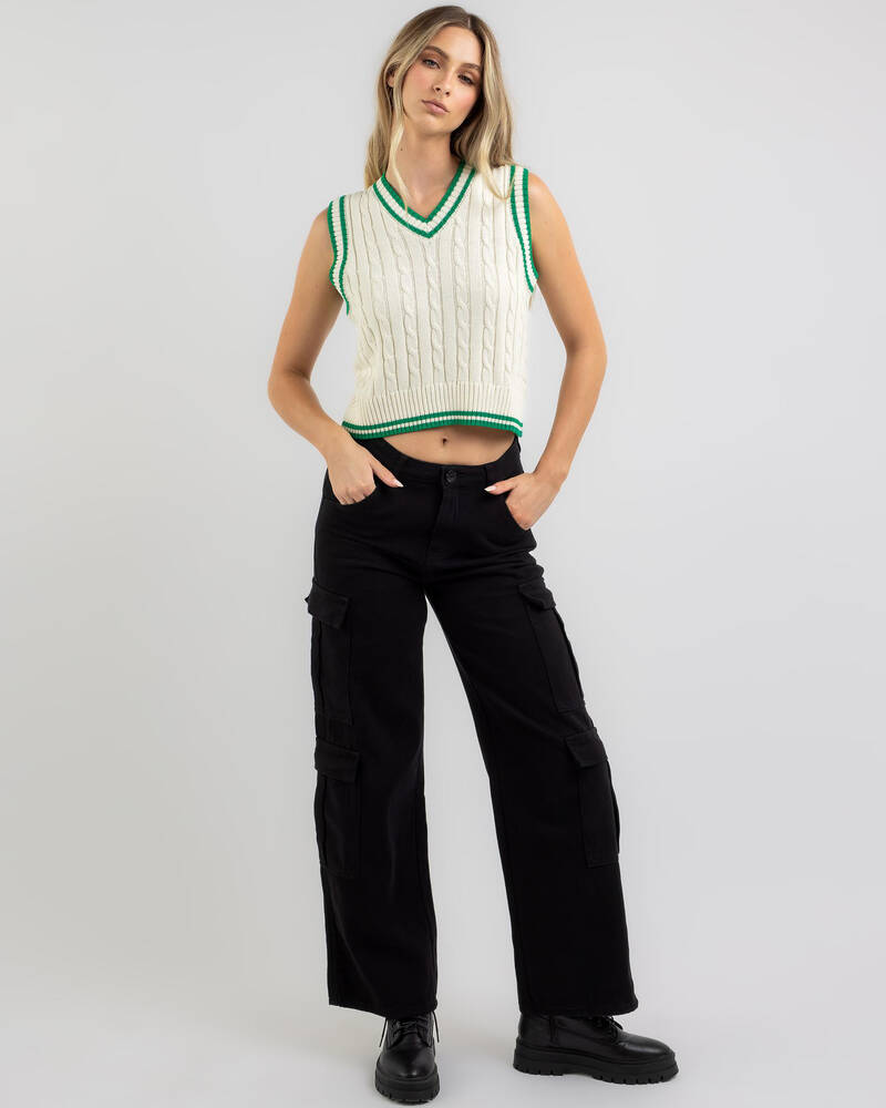 Ava And Ever Science Club Cable Knit Vest for Womens