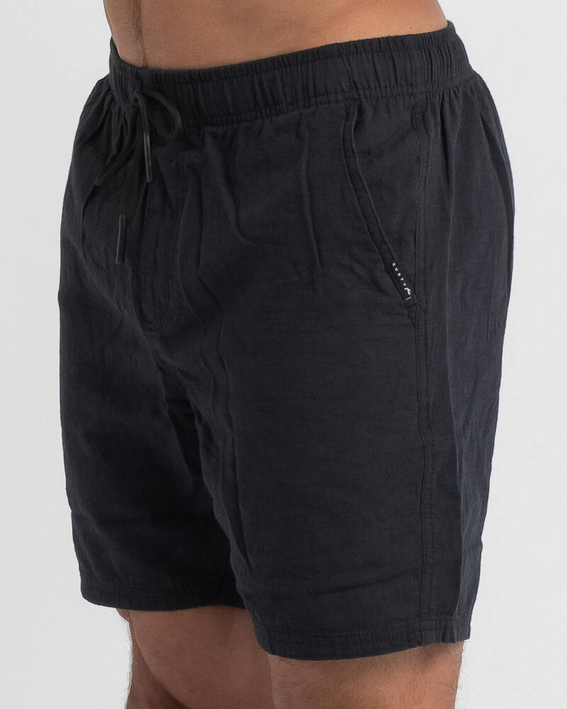 Rusty Overtone Linen 17" Elastic Shorts for Mens
