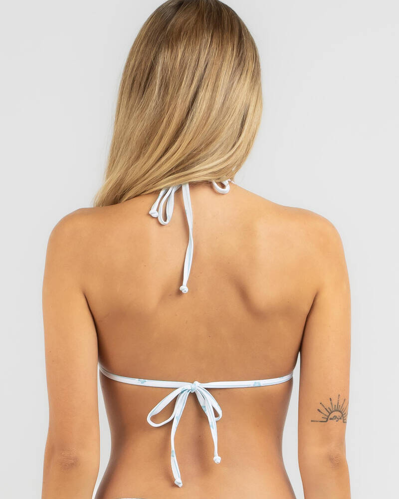 Topanga Hibiscus Stripe Triangle Bikini Top for Womens