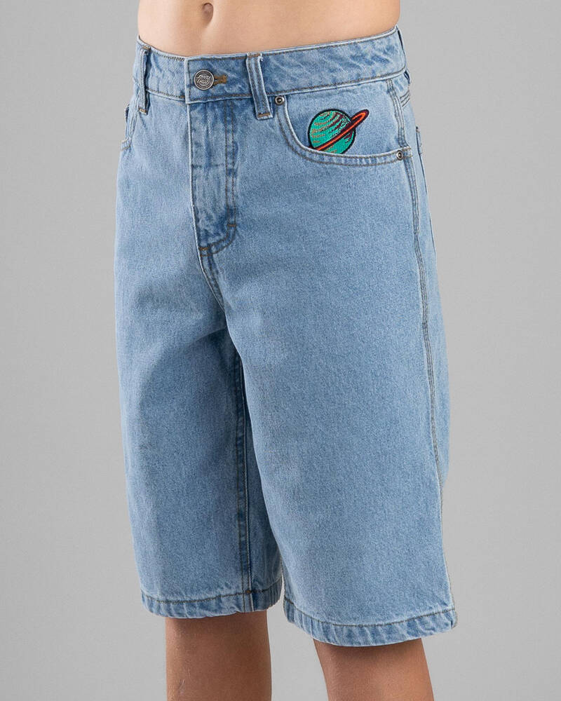 Santa Cruz Boys' Space Rocket Denim Shorts for Mens