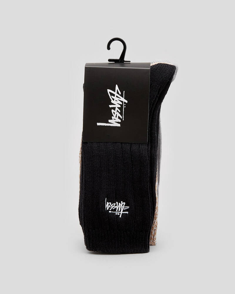 Stussy Mens' Rib Socks 3 Pack for Mens