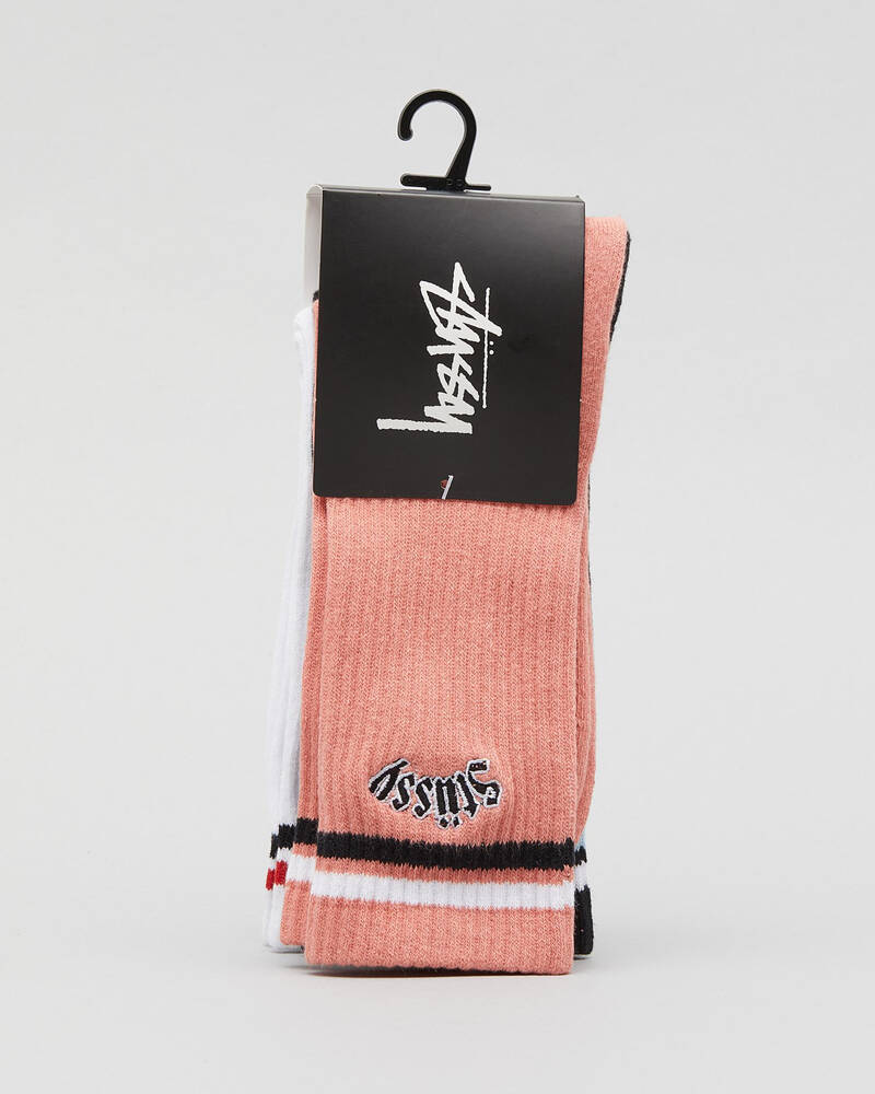Stussy Stripe Socks 3 Pack for Mens