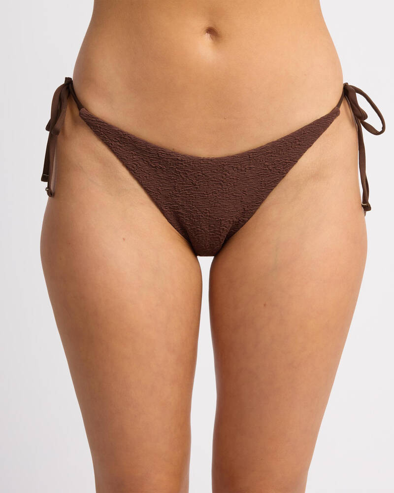 Rusty Sandalwood Midi Side Tie Bikini Bottom for Womens