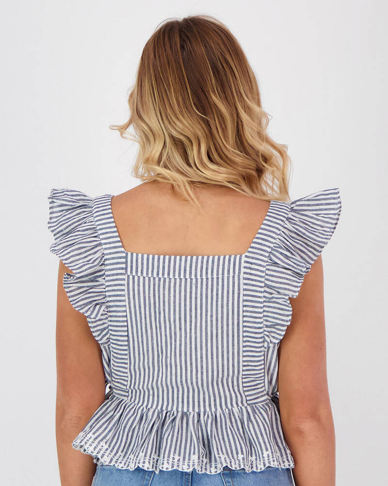 Whyte Valentyne Seaside Dreams Stripe Top for Womens