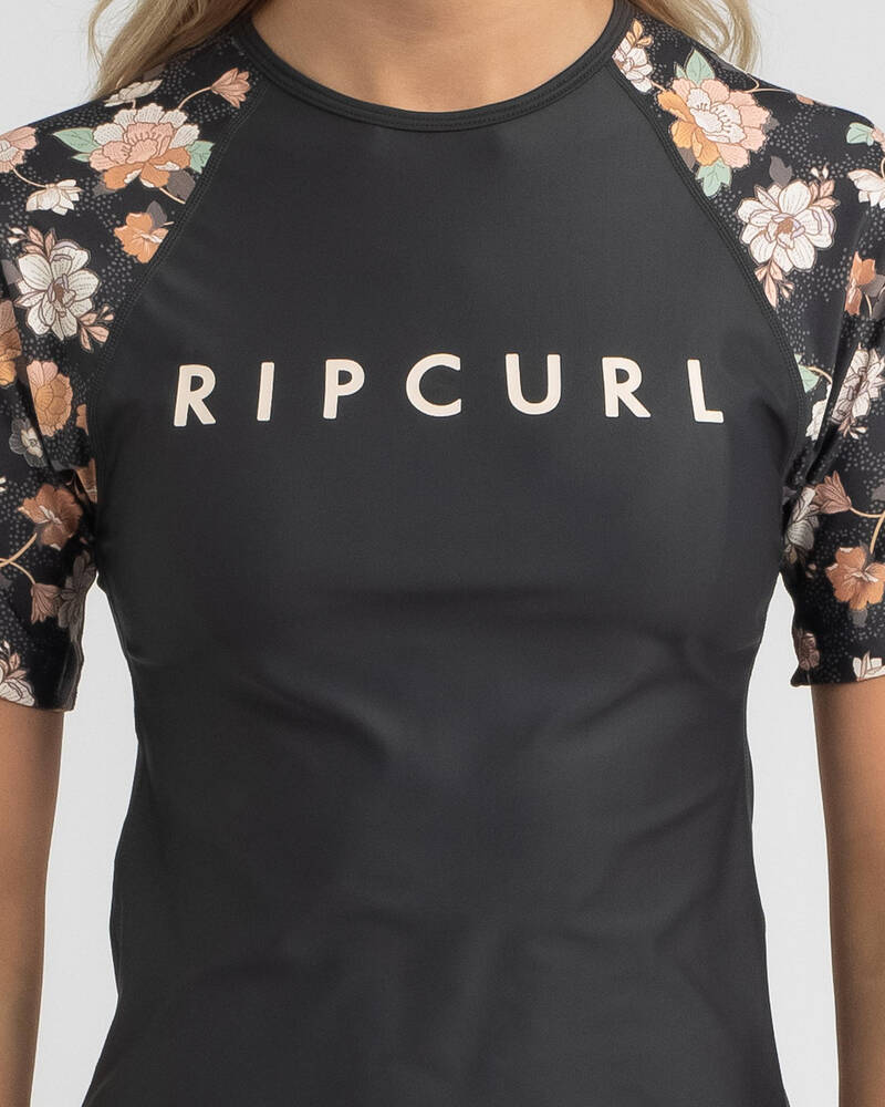 Rip Curl Sunset Waves Short Sleeve Rash Vest for Womens