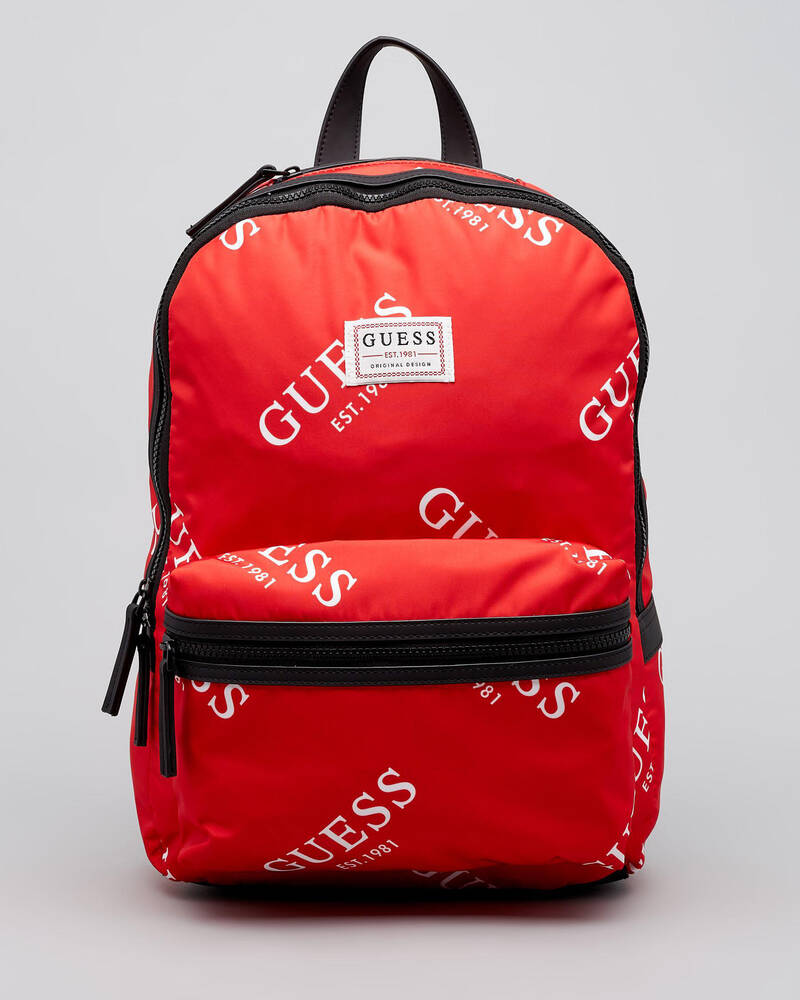 Shop GUESS Jeans Originals Backpack In Red Fast Shipping & Easy