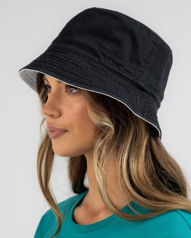Shop Champion Reversible Bucket Hat In Black/white - Fast Shipping ...