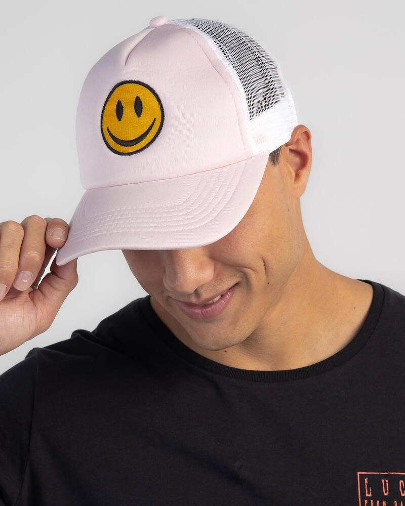 Lucid Smiley Face Trucker Cap for Mens