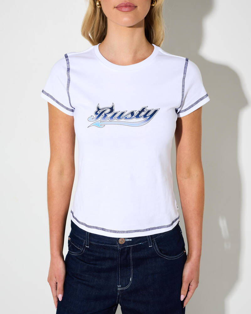 Rusty Horny Devil Baby tee for Womens