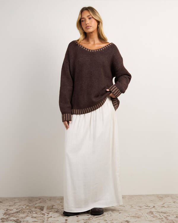 Mooloola Tidal Off Shoulder Knit Jumper for Womens
