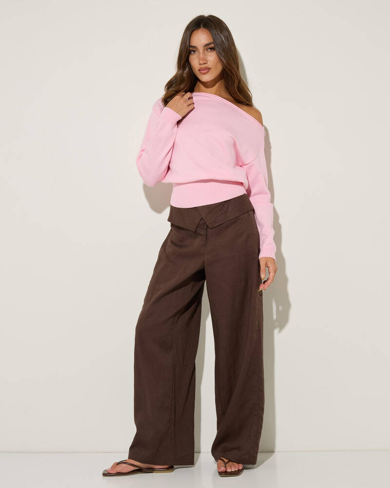 Mooloola Shania Off Shoulder Knit Top for Womens