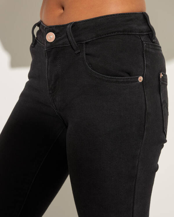 DESU Crush Low Waist Flare Jeans for Womens