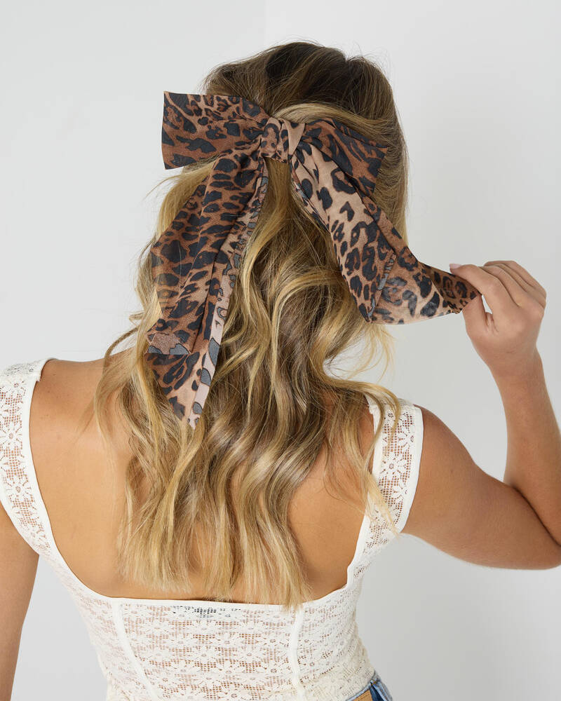Karyn In LA Leopard Hair Bow Clip for Womens