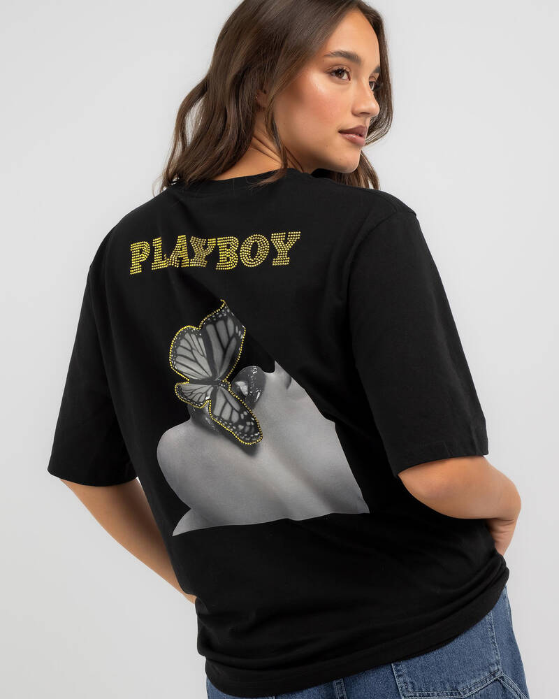 Playboy Diamante` T-Shirt for Womens