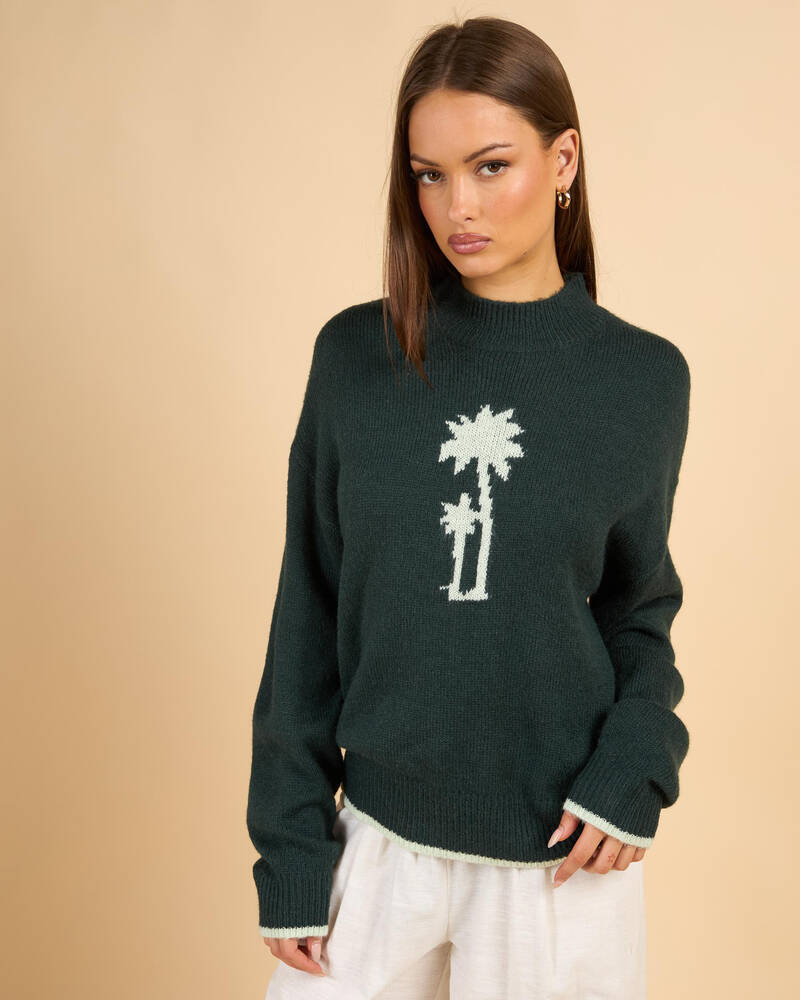 Rhythm Palm Shadow Knit Jumper for Womens
