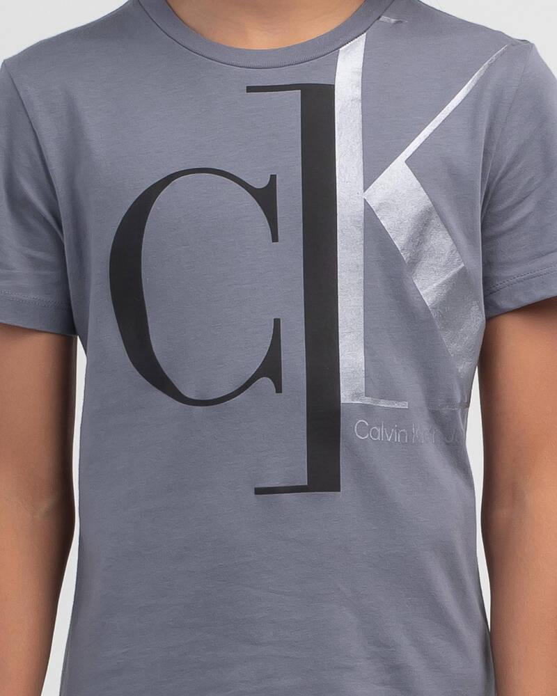 Calvin Klein Boys' Mixed Monogram T-Shirt In Asphalt Grey - Fast Shipping &  Easy Returns - City Beach United States