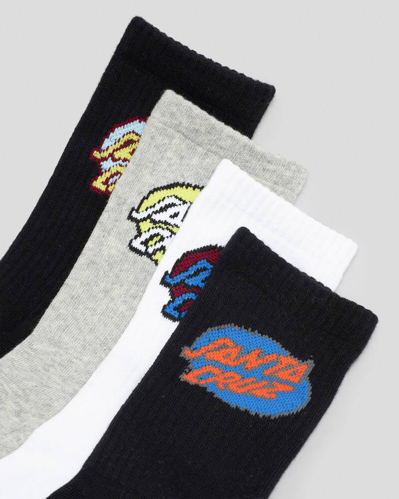 Santa Cruz Boys' Oval Dot Crew Socks 4 Pack for Mens