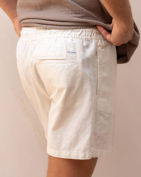 Skylark Hemp Elastic Waist Shorts for Mens