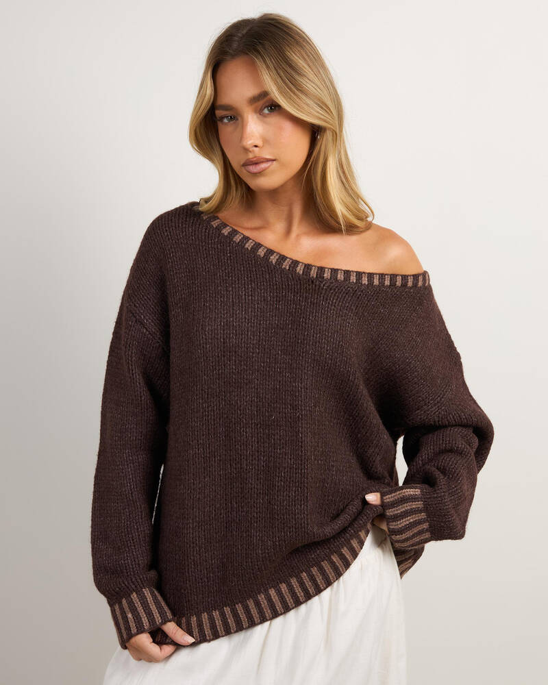 Mooloola Tidal Off Shoulder Knit Jumper for Womens