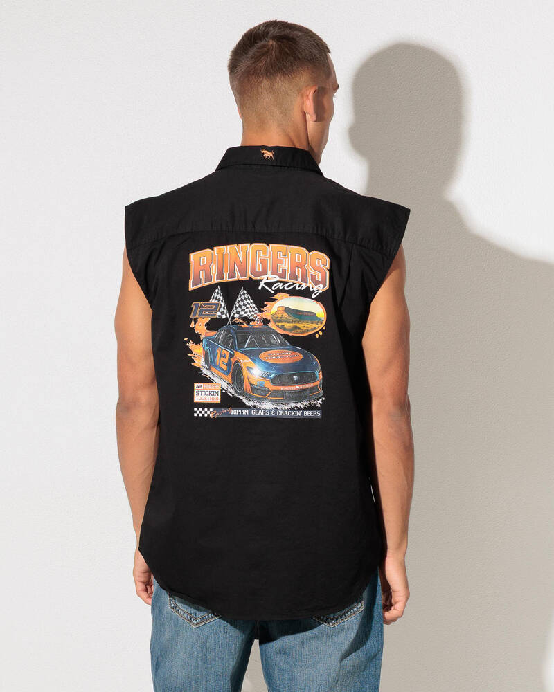Ringers Western Ringers Racing Sleeveless Work Shirt for Mens