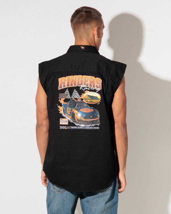 Ringers Western Ringers Racing Sleeveless Work Shirt for Mens
