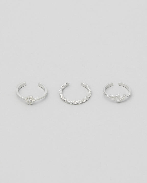 Leafy Toe Ring Pack