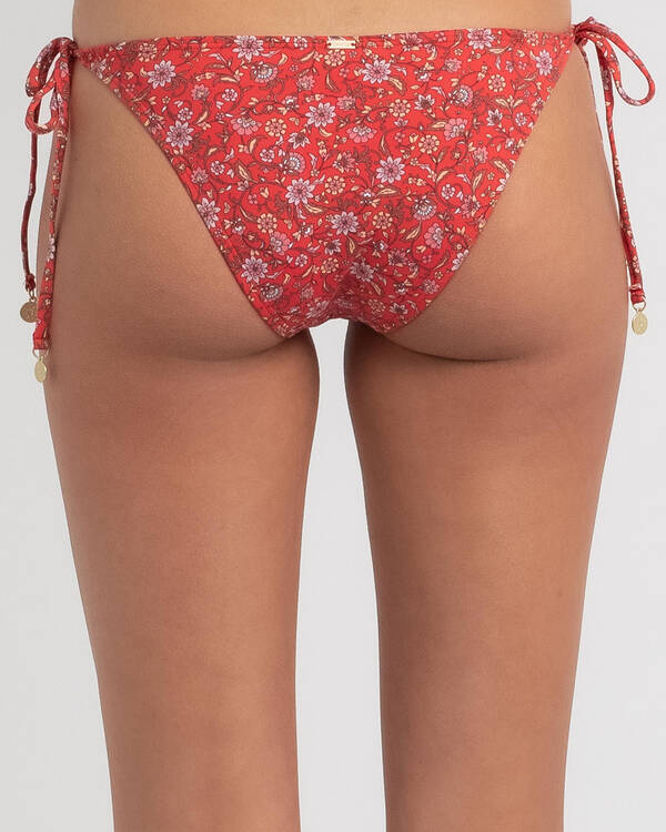 Coral Sunset Tie Side Bikini Bottom