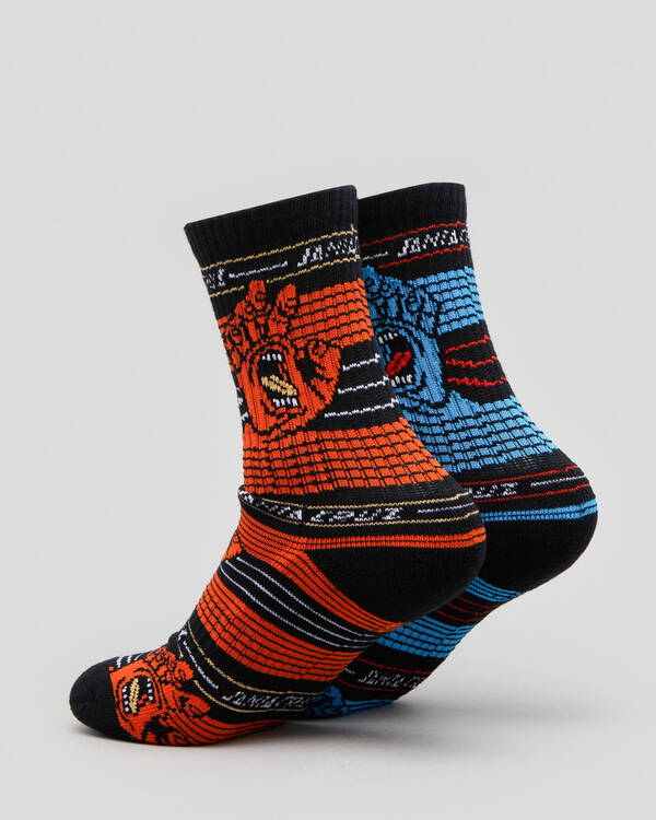 Hand Hidden Stripe Crew Socks