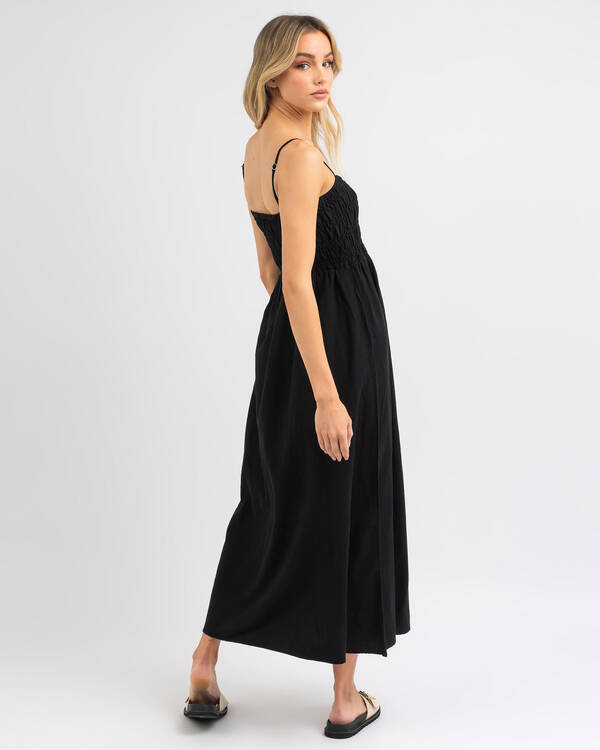 Classic Shirred Midi Dress