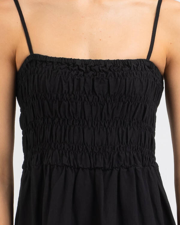 Classic Shirred Midi Dress