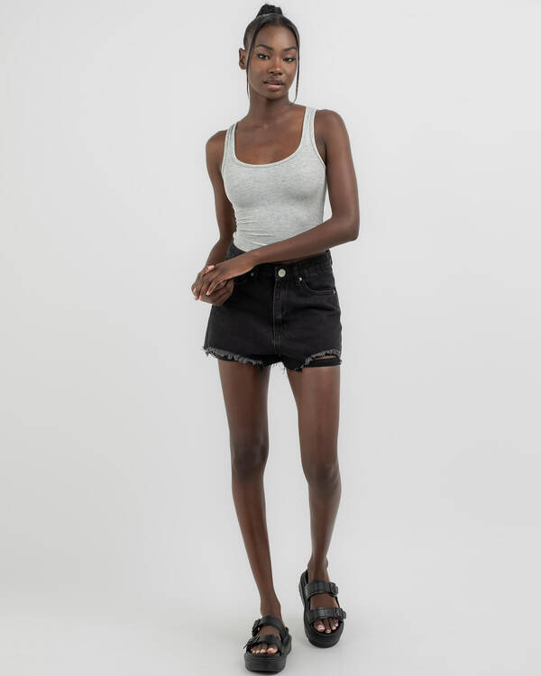 Basic Scoop Neck Rib Tank Top