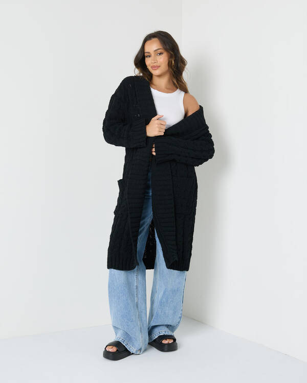Vogue Longline Cable Knit Cardigan