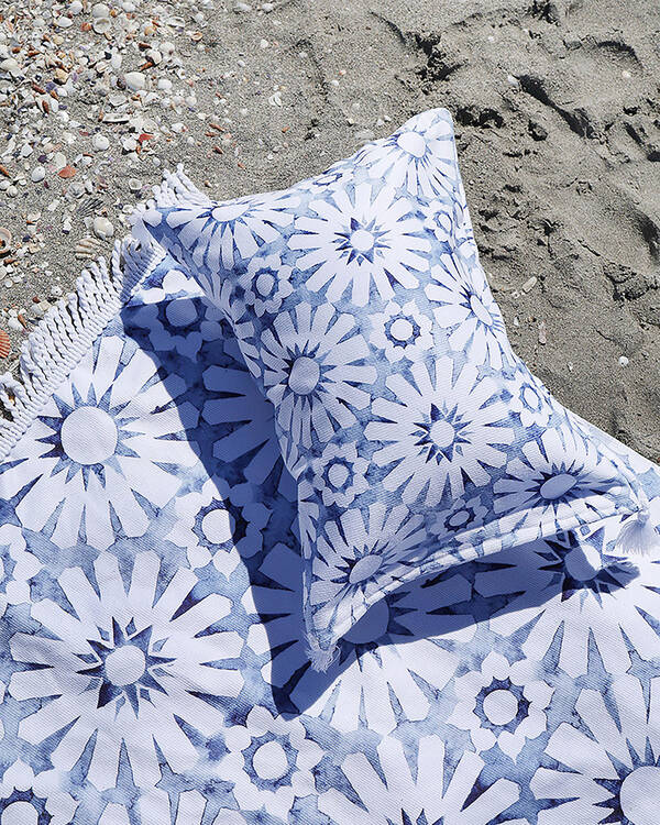 Indigo Waters Inflatable Beach Pillow