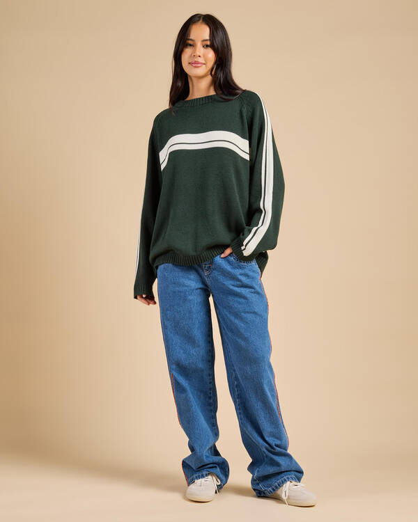 White Lines Crew Neck Knit Jumper