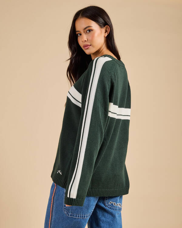 White Lines Crew Neck Knit Jumper