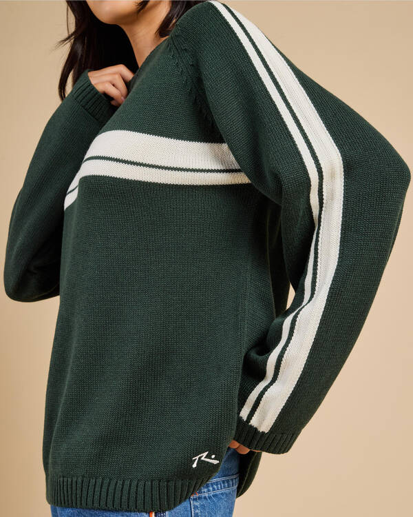 White Lines Crew Neck Knit Jumper