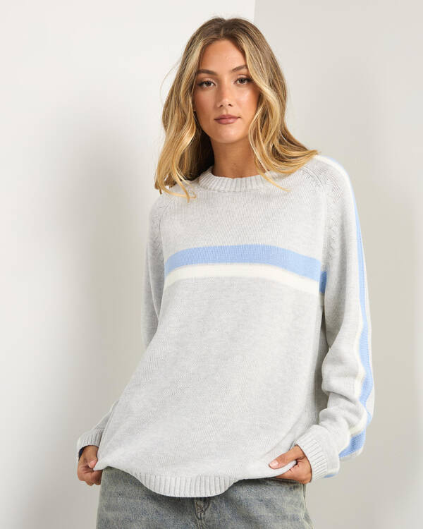 White Lines Crew Neck Knit Jumper
