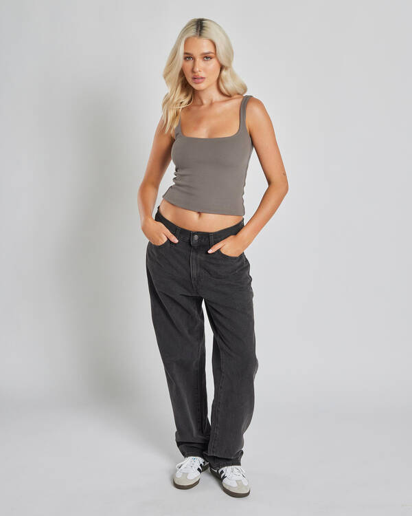 Basic Square Neck Rib Tank Top