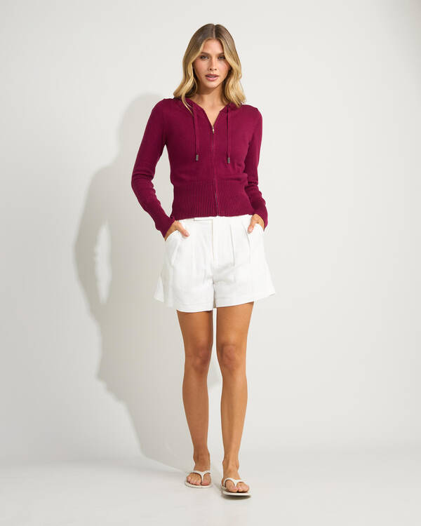 Cora Hooded Zip Knit Jumper