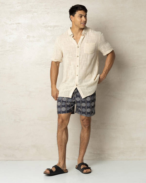 Radial Elastic Waist Shorts