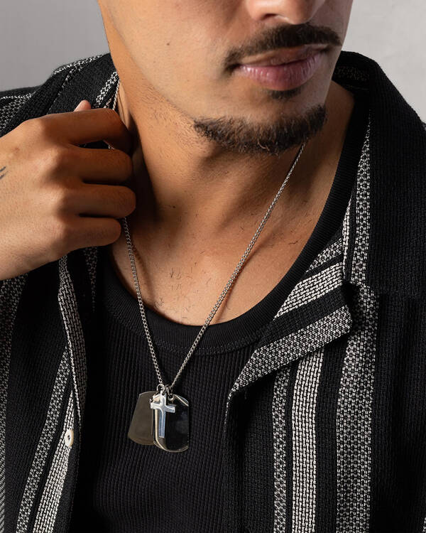 Dog Tags With Cross Necklace