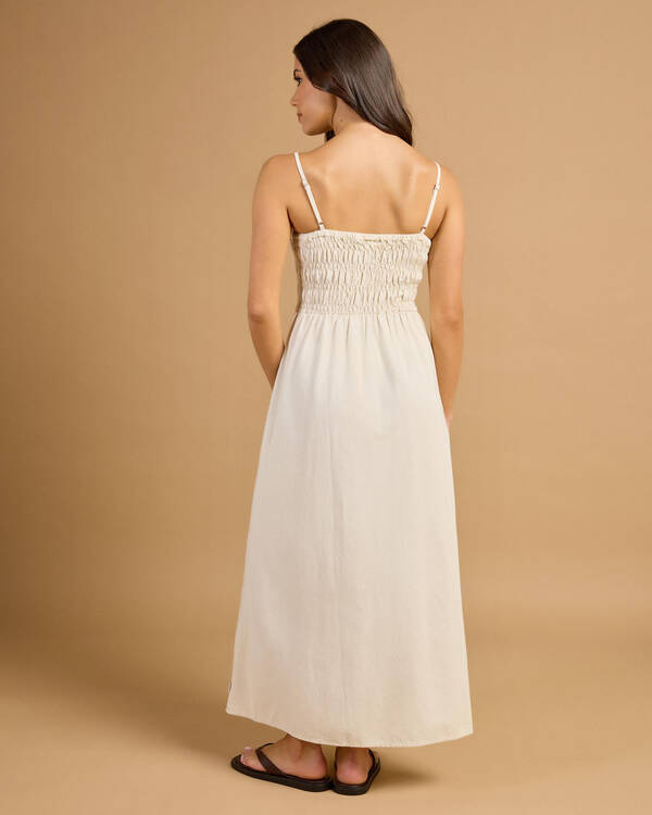 Classic Shirred Midi Dress