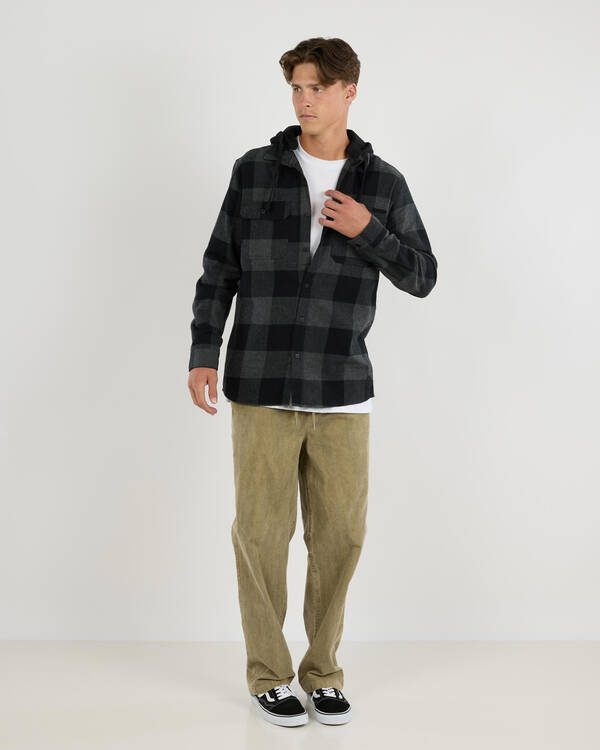 Recount Hooded Long Sleeve Flannel Shirt