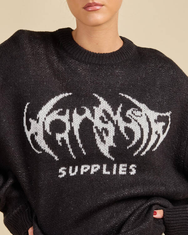 Diablo Box Fit Crew Neck Knit Sweater