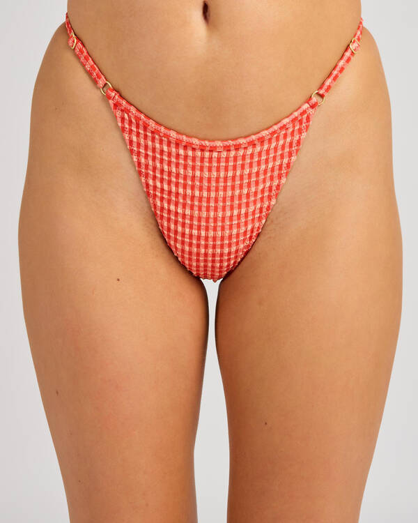 Lola Check Adjustable High Cut String Bikini Bottom