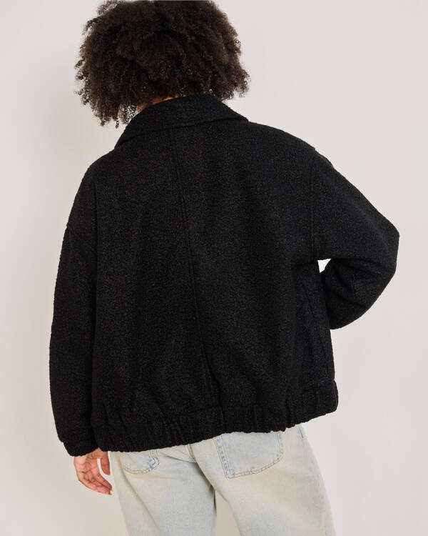 Juno Boucle Bomber Jacket
