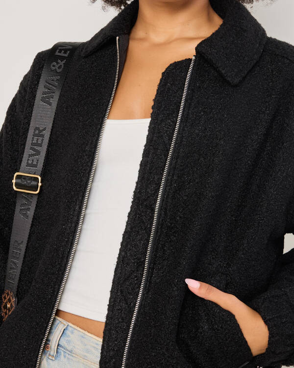 Juno Boucle Bomber Jacket