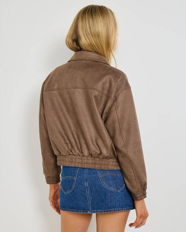 Tommy Faux Leather Bomber Jacket