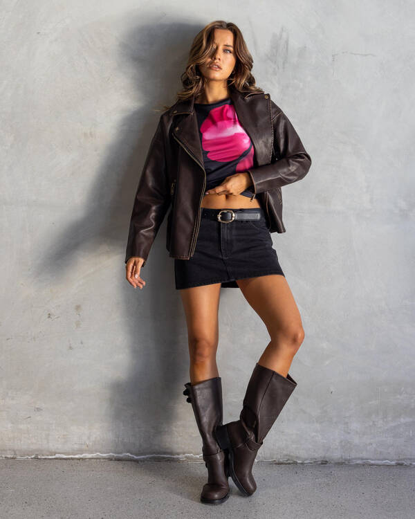 Drifter Faux Leather Biker Jacket