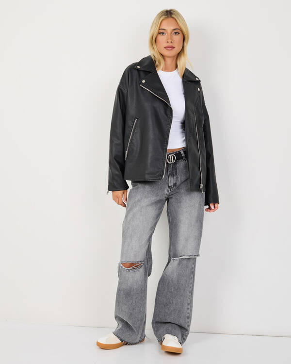 Drifter Faux Leather Biker Jacket